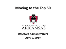 Moving to the Top 50 - University of Arkansas
