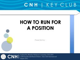HOW TO RUN FORA POSITION