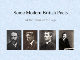 Some Modern British Poets - Welcome to myMVNU | Home