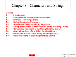 Chapter 8 - Characters and Strings