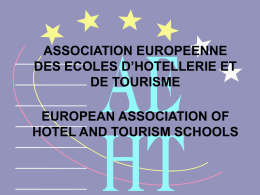 ASSOCIATION EUROPEENNE DES ECOLES D’HOTELLERIE ET …