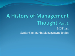 A History of Management Thought