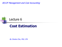 Lecture 1 Accountant’s role & cost terms