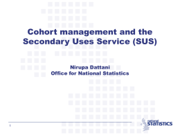 Cohort management in Secondary User Services (SUS)