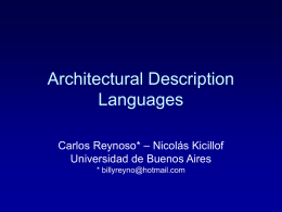Architecture Design Languages