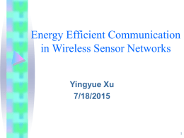 Energy Efficient Communication in Wireless Sensor Networks