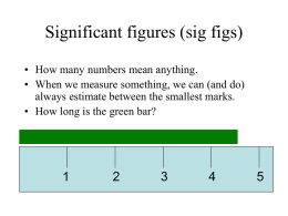 Significant figures (sig figs)