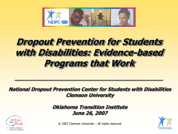 Dropout prevention for students with disabilities