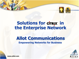 Solutions for Citrix in Ent.