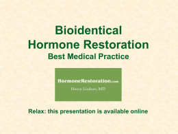 Natural Hormone Replacement Therapy
