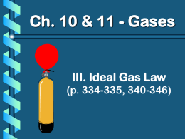 III. Ideal Gas Law