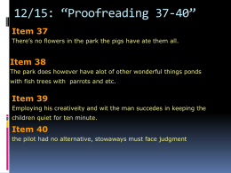 12/15: “Proofreading 37-40”