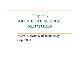Chapter 3 ARTIFICIAL NEURAL NETWORKS