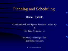 Planning and Scheduling