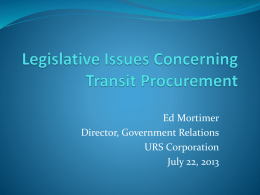 Legislative Issues Concerning Transit Procurement