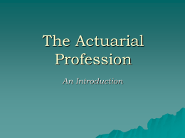 The Actuarial Profession - Pittsburg State University