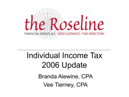 Individual Income Tax 2006 Update