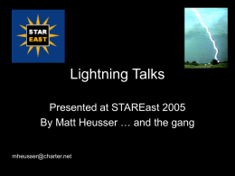Lightning Talks - Excelon Development