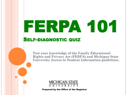 FERPA 101 Self-diagnostic test