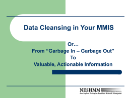 Data Cleansing in Your MMIS