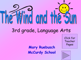 The Wind and the Sun 3rd grade, Language Arts