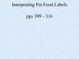 Interpreting Pet Food Labels