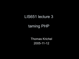 LIS651 lecture 1 PHP basics