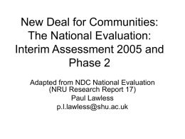 NDC partnerships - Sheffield Hallam University