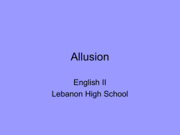 Allusion - Lebanon City Schools