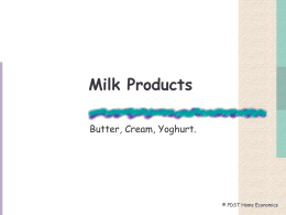 Milk products - PDST | Professional Development Service