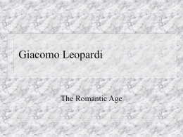 Giacomo Leopardi - The College of New Jersey