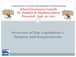 Section 1003 (g) of the ESEA - East Hartford Public Schools