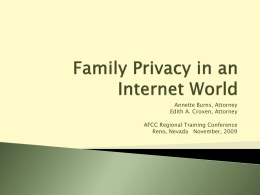 Family Privacy in an Internet World