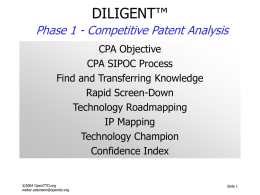 DILIGENT™ Competitive Patent Analysis