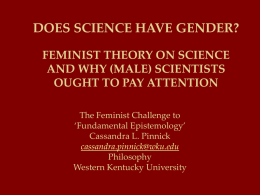 DOES SCIENCE HAVE GENDER? FEMINIST THEORY ON …