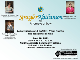 Legal Issues and Safety: Your Rights and Responsibilities