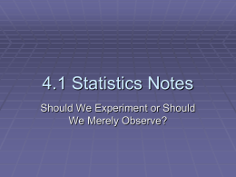 4.1 Statistics Notes