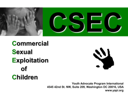 CSEC Youth Advocate Program International 4545 42nd Street