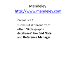Mendeley http://www.mendeley.com