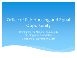 Office of Fair Housing and Equal Opportunity