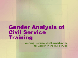 Gender Analysis of Civil Service Training