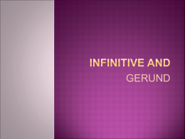 Infinitive and Gerund