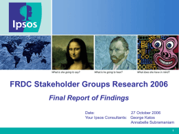 FRDC Stakeholder Survey Results