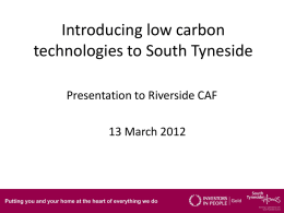 Presentation to Low Carbon Homes Conference