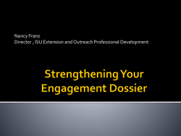 Strengthening Your Engagement Dossier