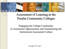 Assessment of learning at COA