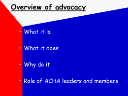 Overview of advocacy