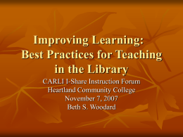 Best Practices: Learning from Our Individual and
