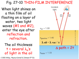 Physics 52 - Heat and Optics Dr. Joseph F. Becker Physics