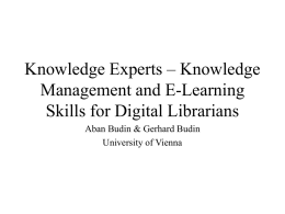 Knowledge Experts – Knowledge Management and E